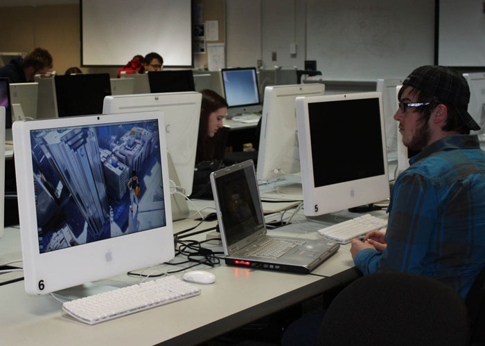 Student working at computer