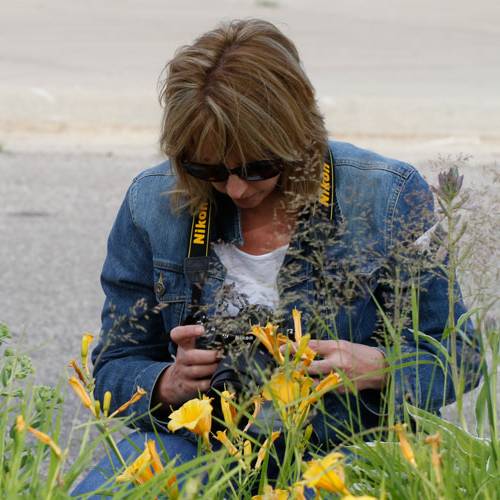 student with camera