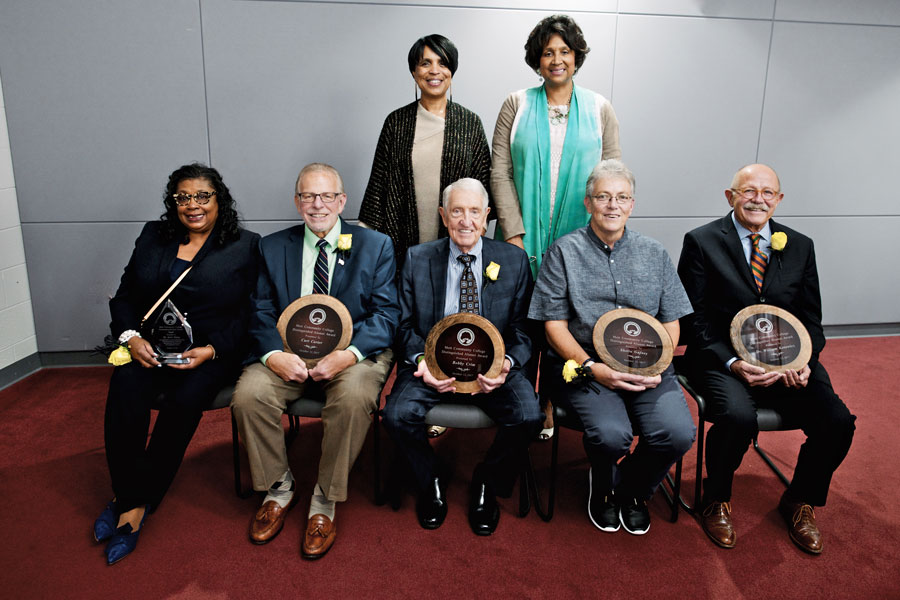 Pictured L to R:  Dr. Avon Burns, Curt Carter, Dr. Beverly Walker-Griffea (MCC President), Bobby Crim, Lennetta Coney (Foundation for MCC President), Sheila Gafney and Dr. William Kotowicz. Congratulations to our 2017 honorees!