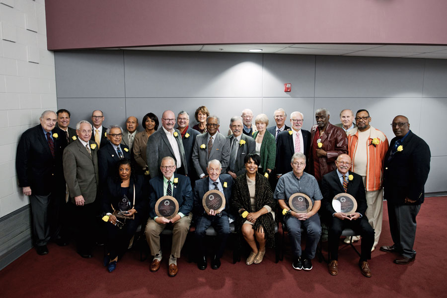 This year's honorees with those past honorees present.