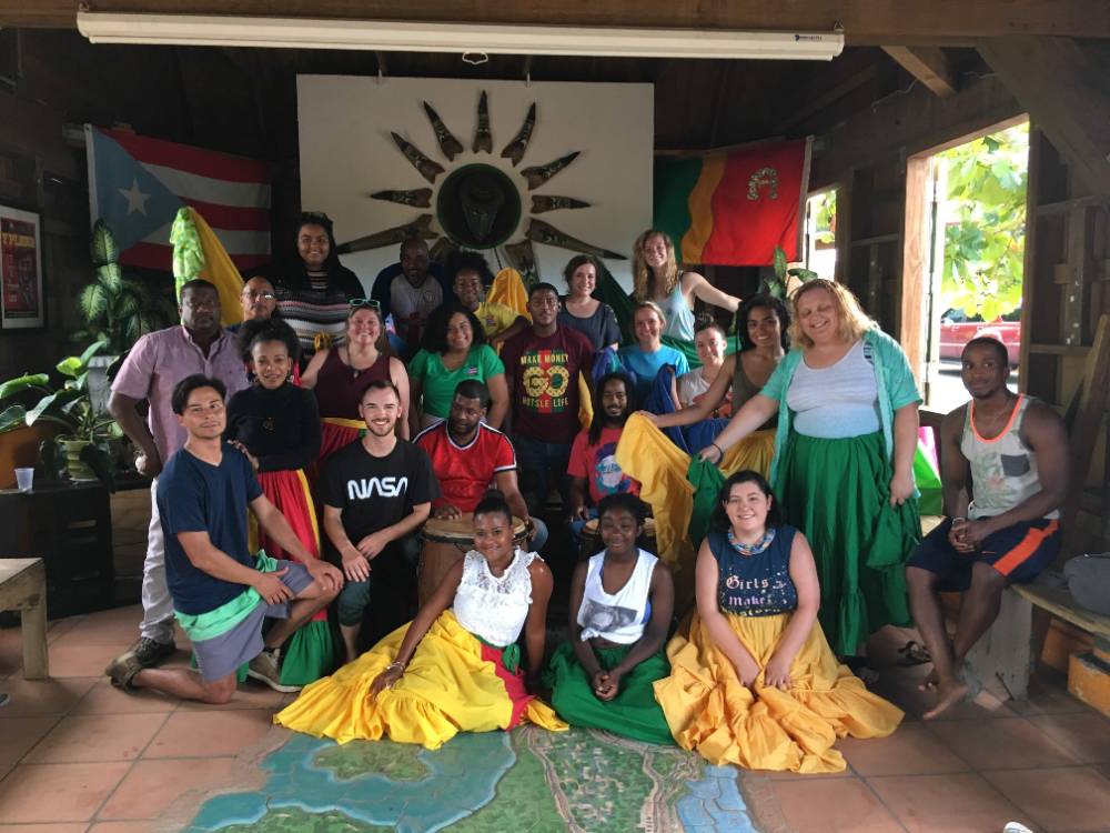 group of students at event in open air classroom