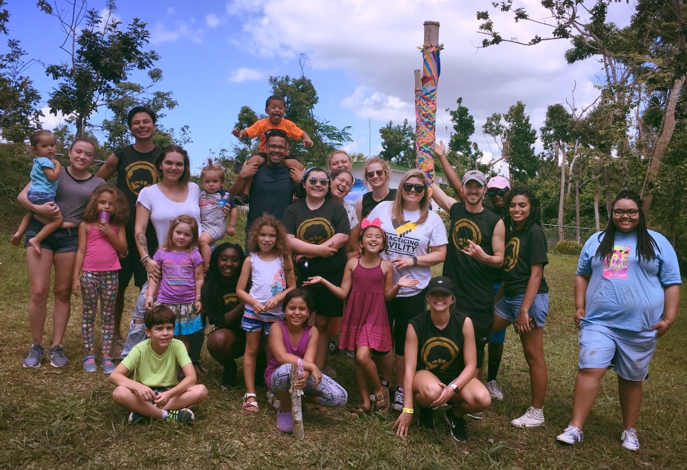 students at a may pole