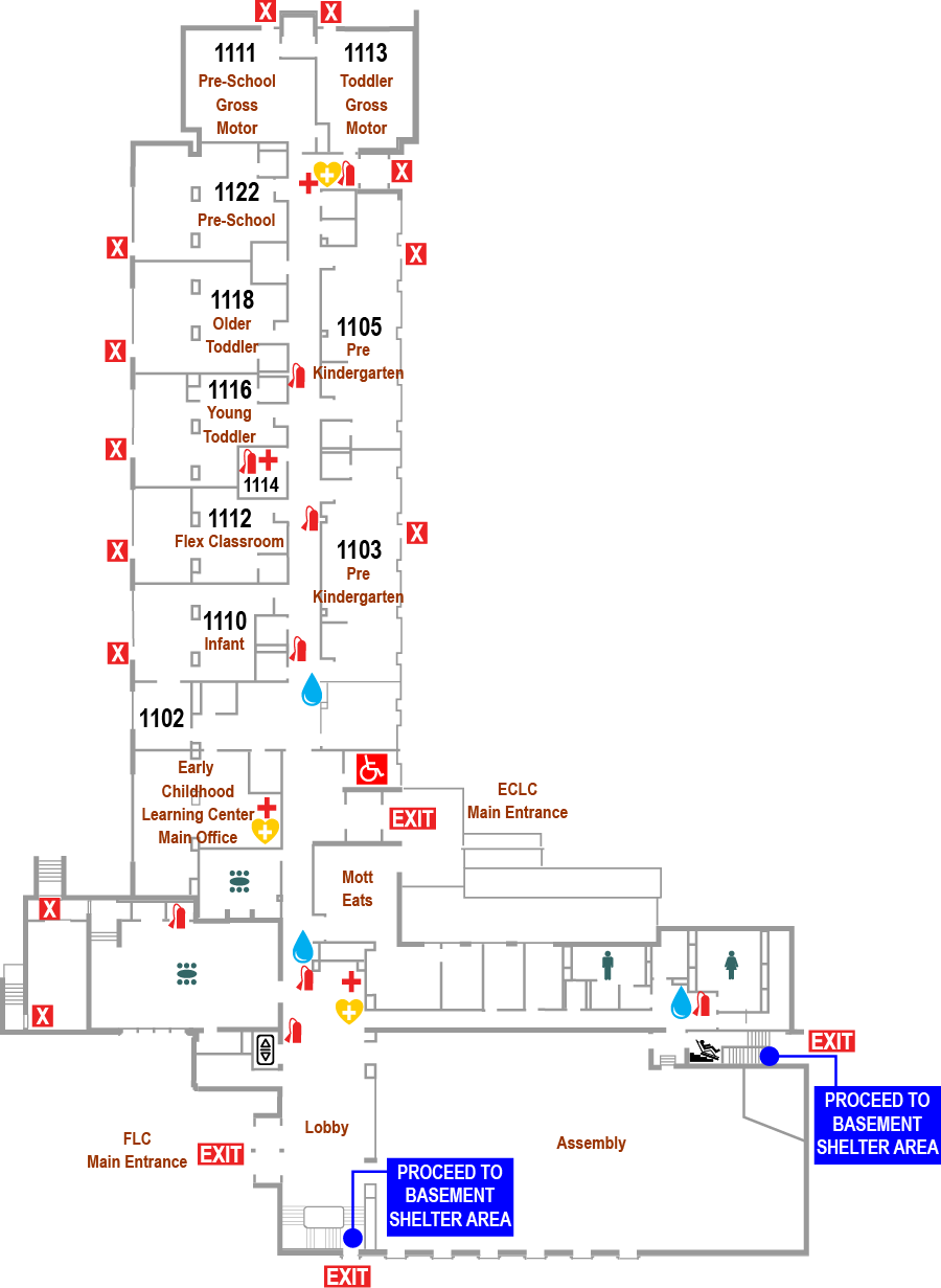 Family Life Center First Floor Plan Map