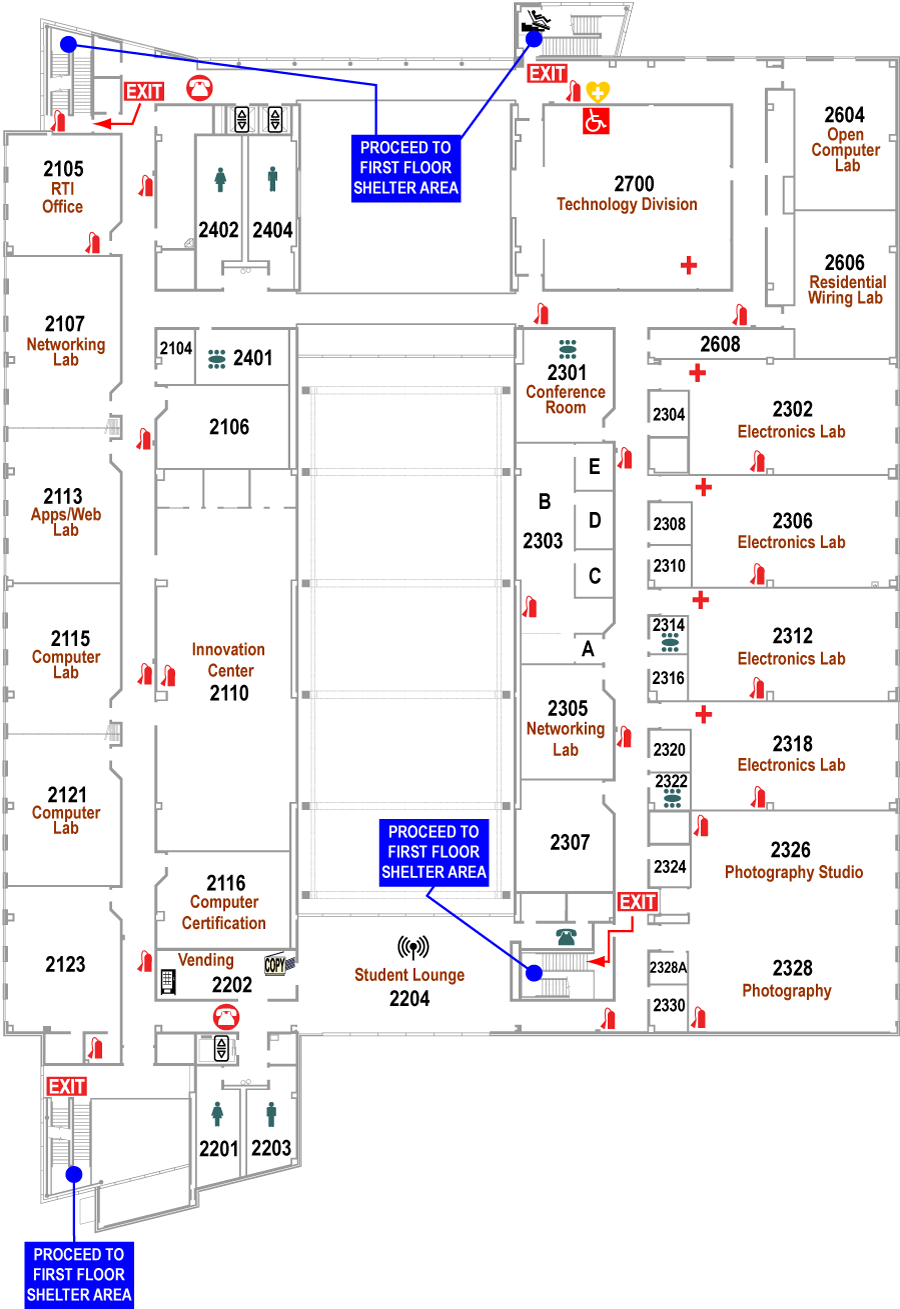 Regional Technology Center Second Floor Plan Map