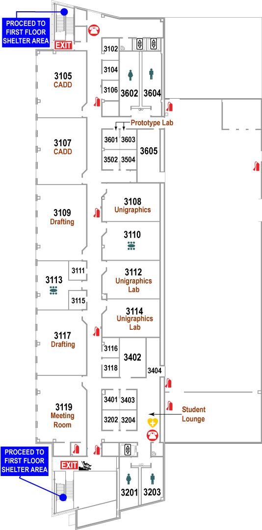 Regional Technology Center Third Floor Plan Map