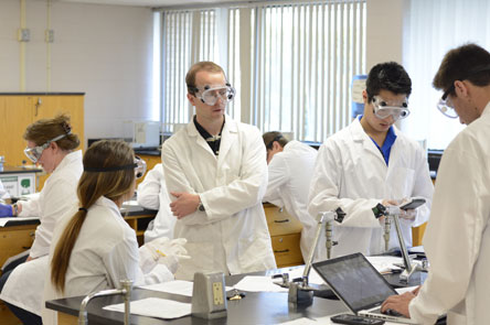 students conducting an experiment